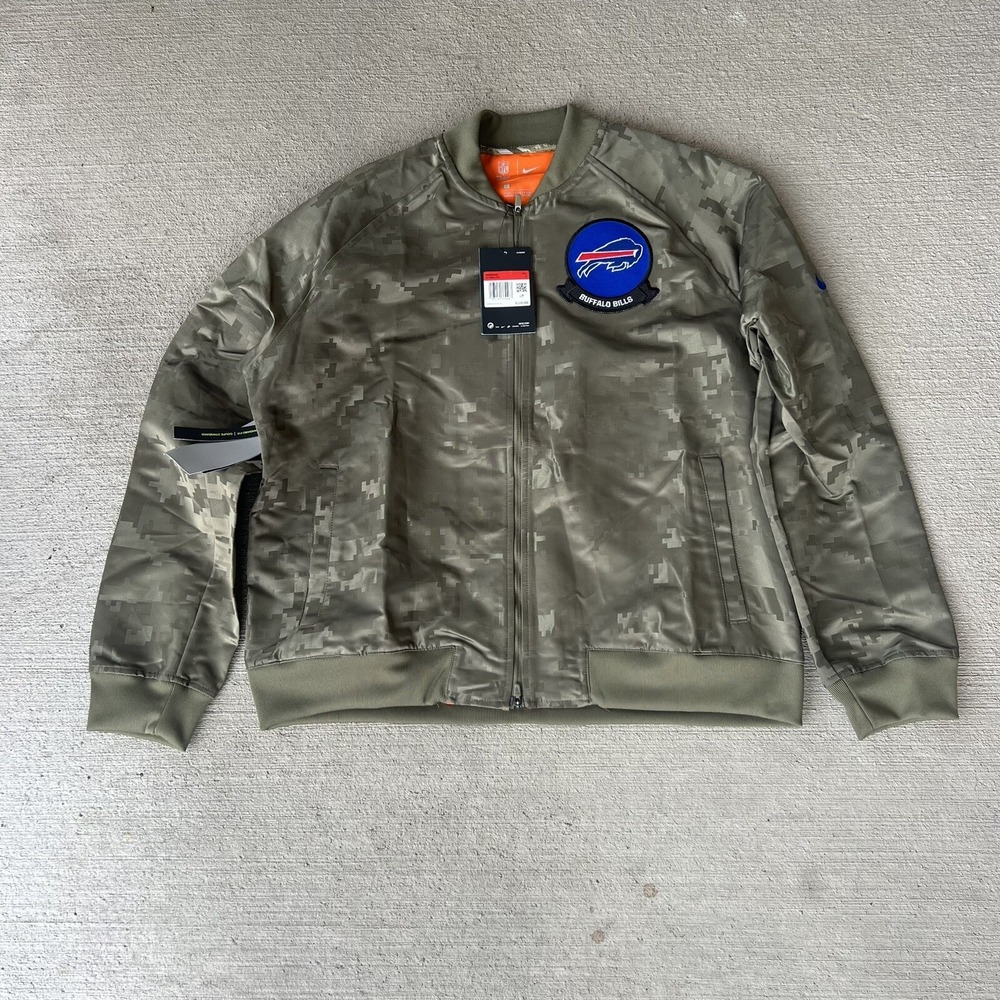 Nike Women's Buffalo Bills Salute to Service‎ Bomber Jacket Camo Size L NWT